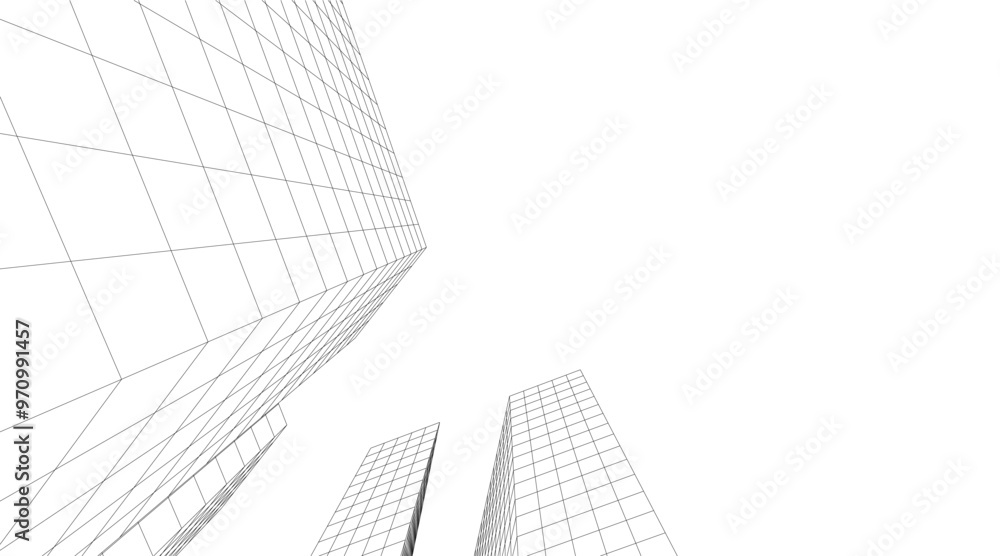 abstract buildings, architectural drawing 3d abstract buildings, architectural drawing 3d