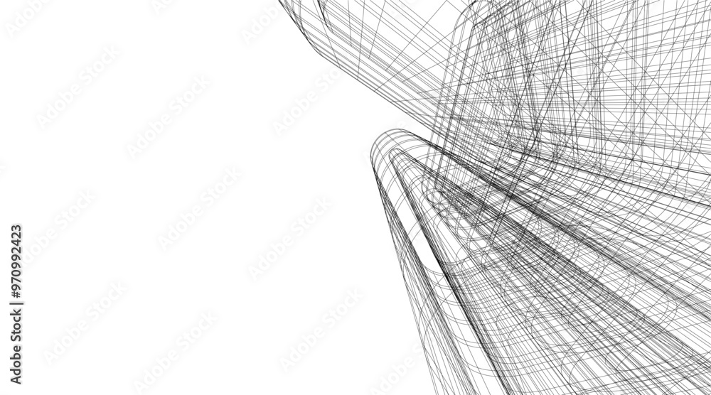 Obraz premium Architectural drawing. Futuristic background vector illustration
