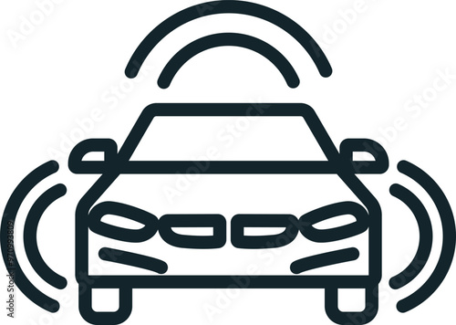 Autonomous self-driving driverless vehicle using artificial intelligence icon