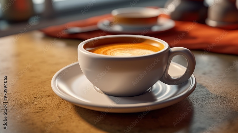 A Cup of Coffee on a Wooden Table A Cup of Coffee on a Wooden Table