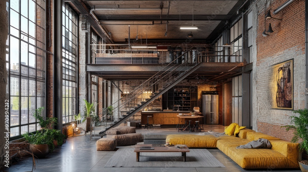Industrial Chic Loft Living Room Industrial Chic Loft Living Room