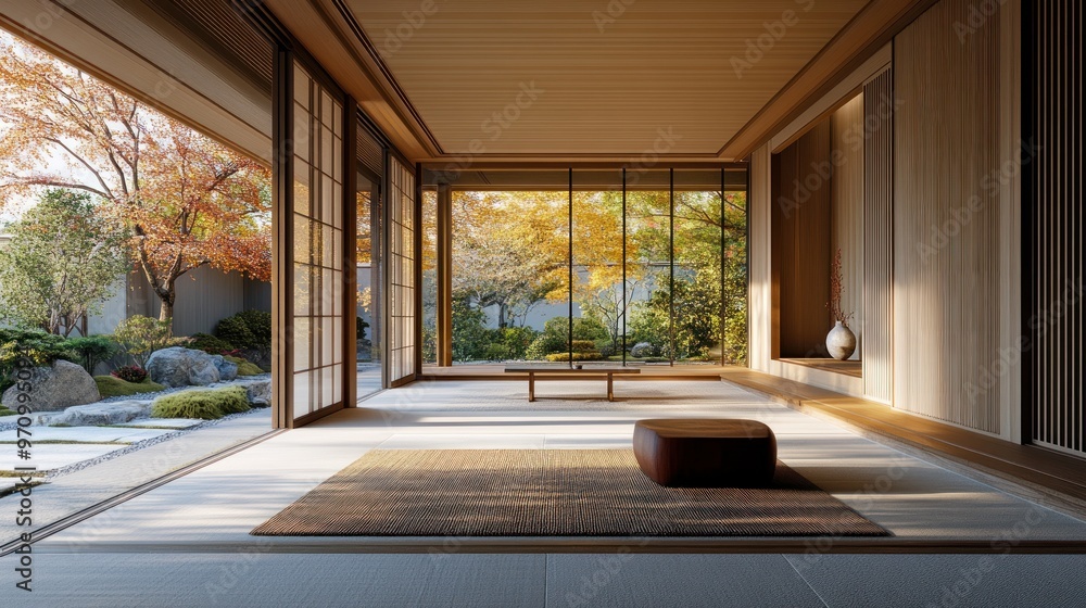 Fototapeta premium Zen Minimalist Japanese Interior Design