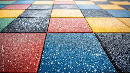 Colorful Rubber Tiles in Checkerboard Pattern