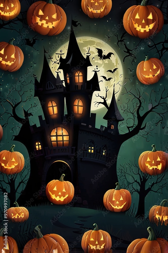 Fototapeta premium halloween background with pumpkin