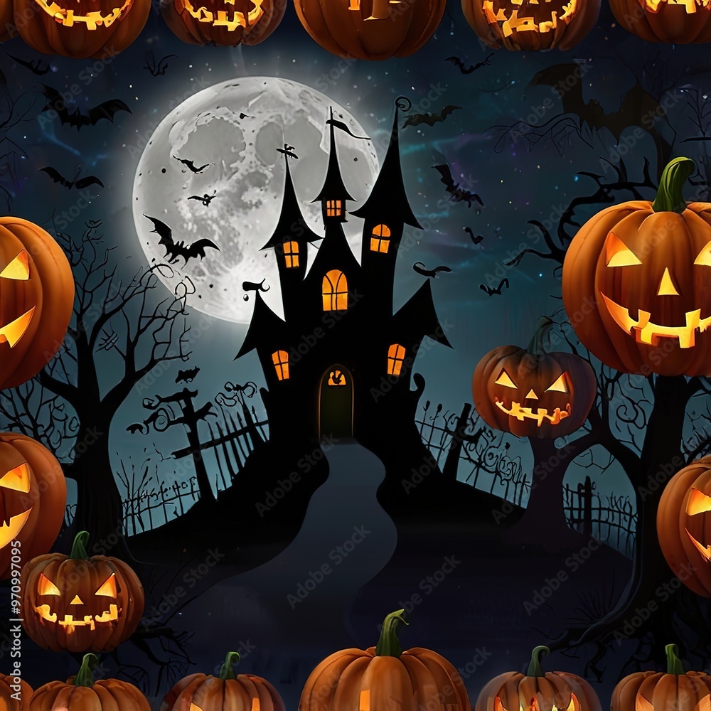 Fototapeta premium halloween background with pumpkin