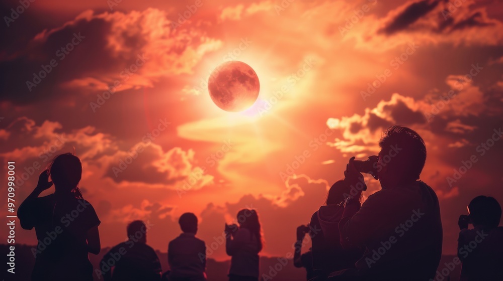 People watching a solar eclipse People watching a solar eclipse