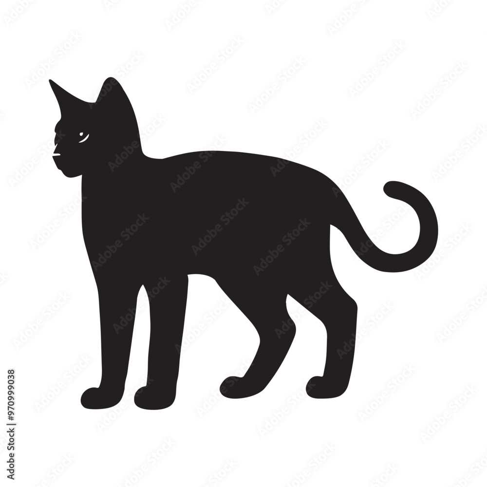 Egyptian Mau cat silhouette Clipart - Cat Vector illustration in black and white
Egyptian Mau cat silhouette Clipart - Cat Vector illustration in black and white