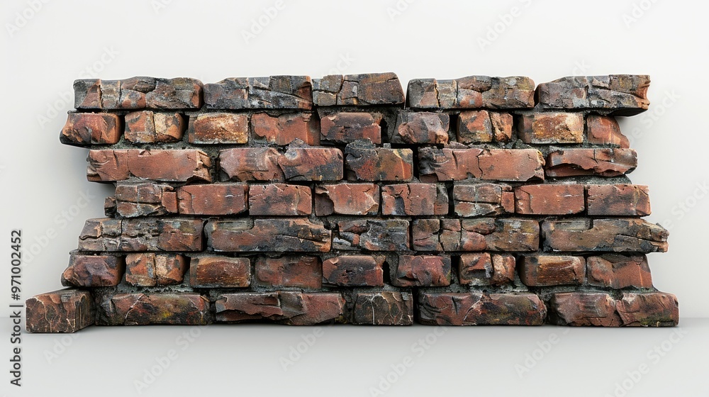 Obraz premium piece of brick wall on white background