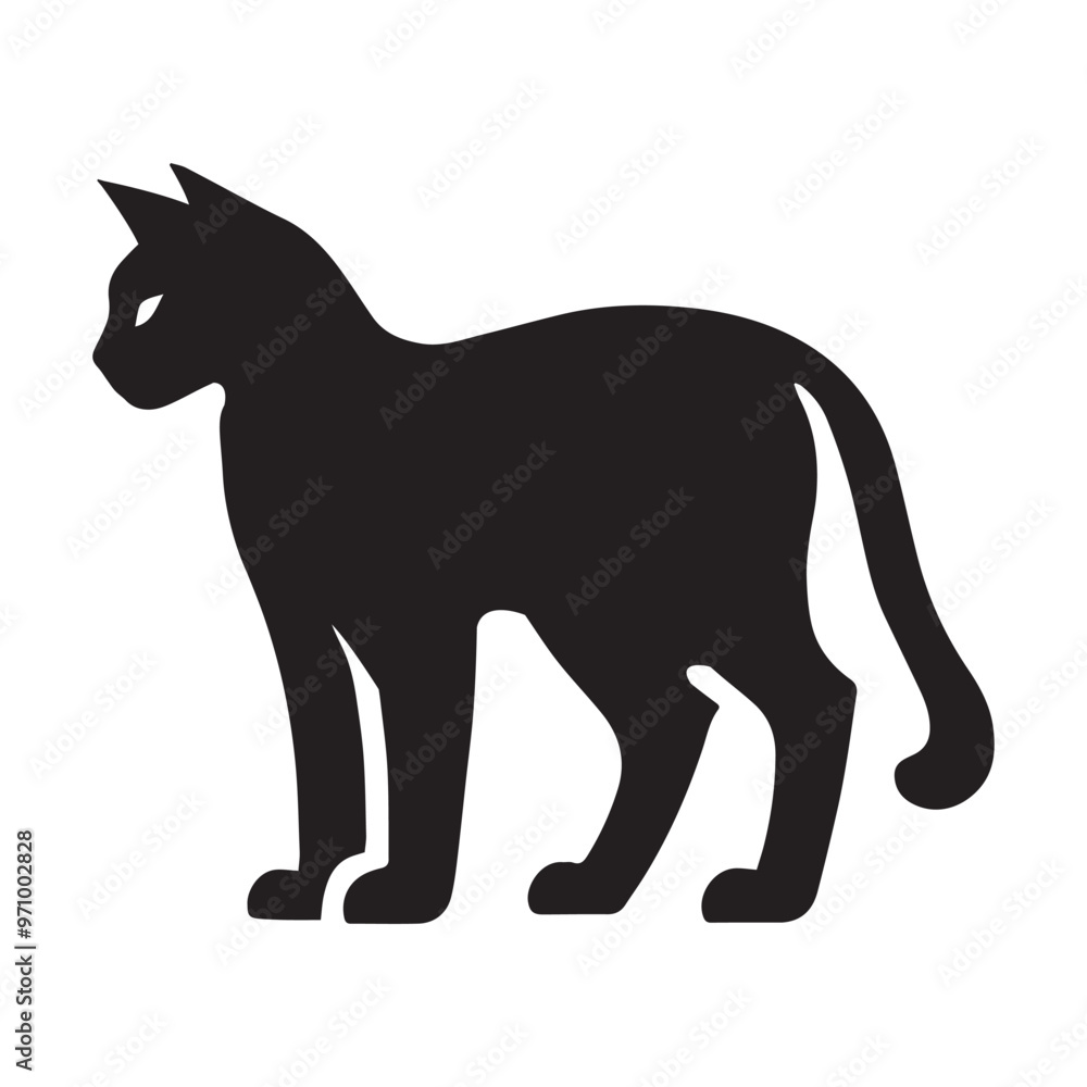 Siamese cat silhouette Clipart - Cat Vector illustration in black and white
Siamese cat silhouette Clipart - Cat Vector illustration in black and white