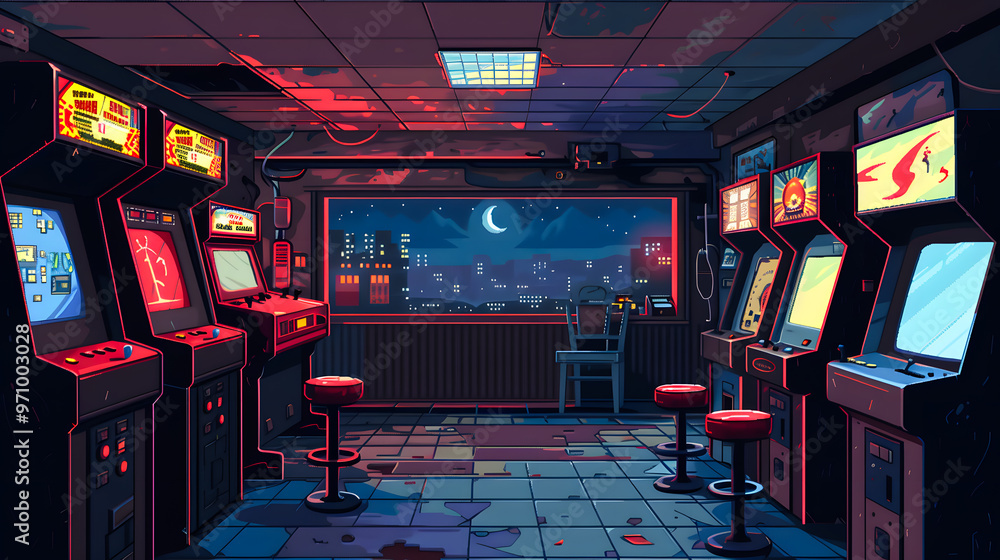 A retro computer game fighter level A retro computer game fighter level