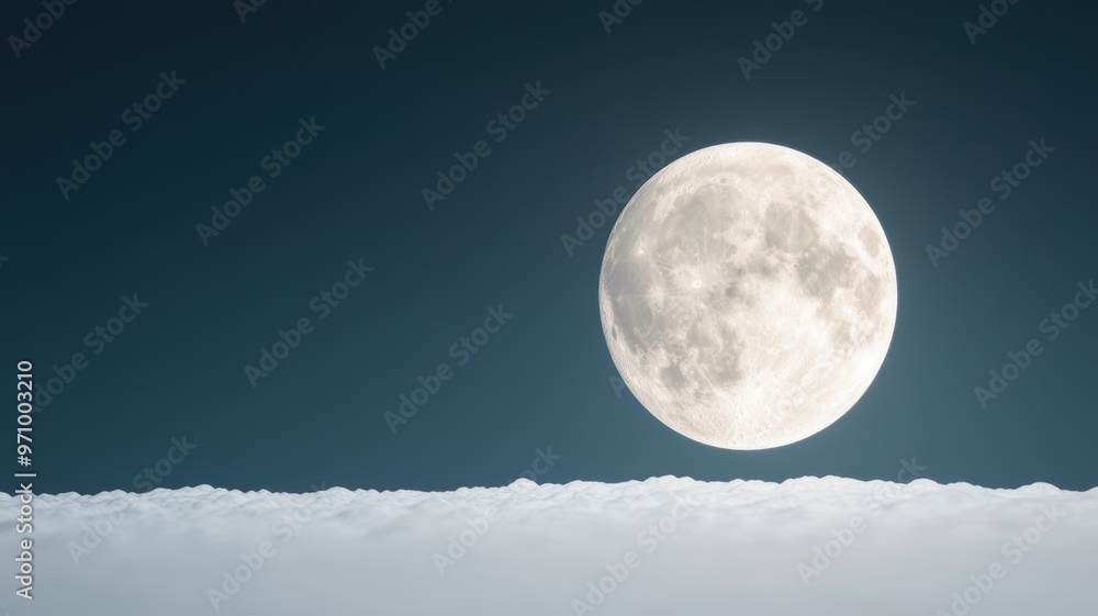 A stunning full moon illuminating the night sky, partially veiled by soft clouds, creating a serene and tranquil atmosphere. A stunning full moon illuminating the night sky, partially veiled by soft clouds, creating a serene and tranquil atmosphere.