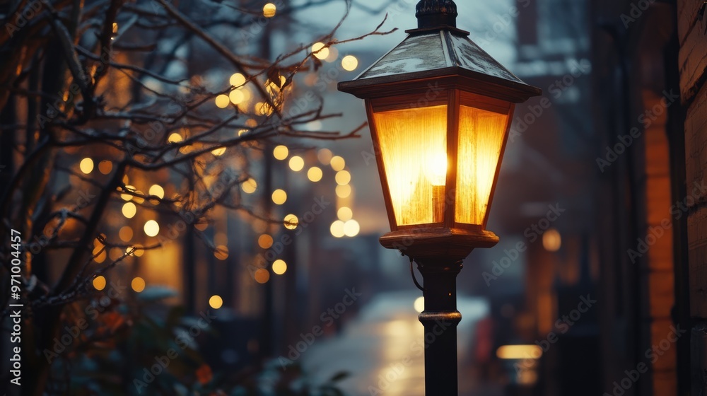Street Lamp Glowing in the Dusk Street Lamp Glowing in the Dusk