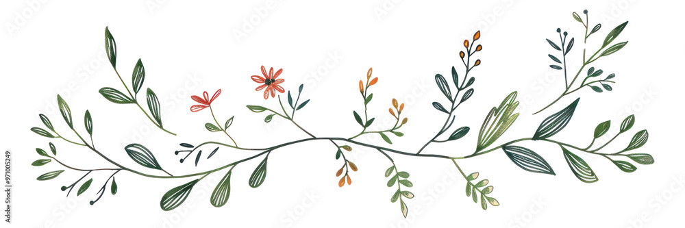 PNG Elegant floral botanical border illustration PNG Elegant floral botanical border illustration