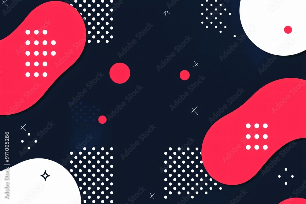 Abstract Colorful Background with Red and White Shapes Abstract Colorful Background with Red and White Shapes