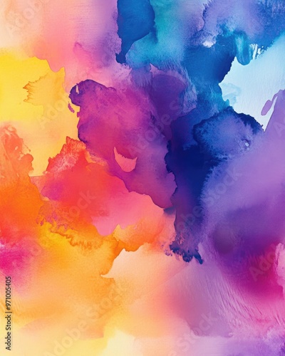 Vibrant abstract artwork Colorful and creatively designed illustration Handcrafted using watercolor techniques photo