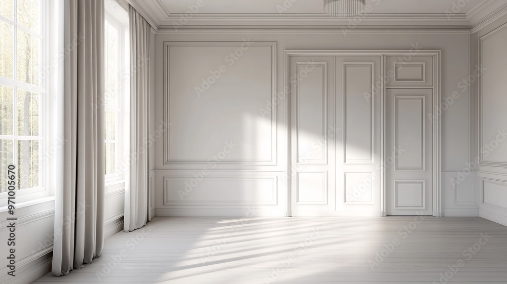 Minimalist White Room Interior Design With Sunlight Minimalist White Room Interior Design With Sunlight