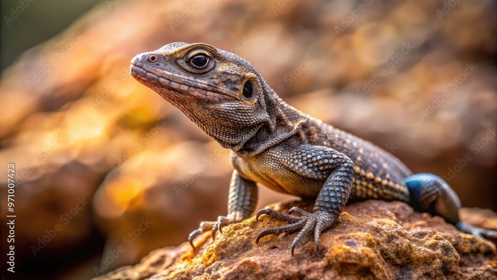 A tiny, dark-scaled lizard with piercing eyes and scaly skin perches on a weathered rock, its small legs clasped tightly around the rough surface. A tiny, dark-scaled lizard with piercing eyes and scaly skin perches on a weathered rock, its small legs clasped tightly around the rough surface.