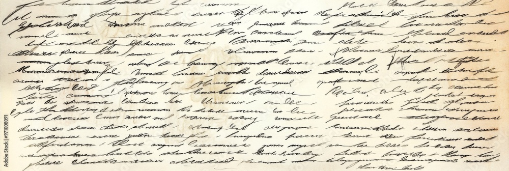 An intricate and beautifully handwritten text showcasing a classic cursive style on aged paper An intricate and beautifully handwritten text showcasing a classic cursive style on aged paper