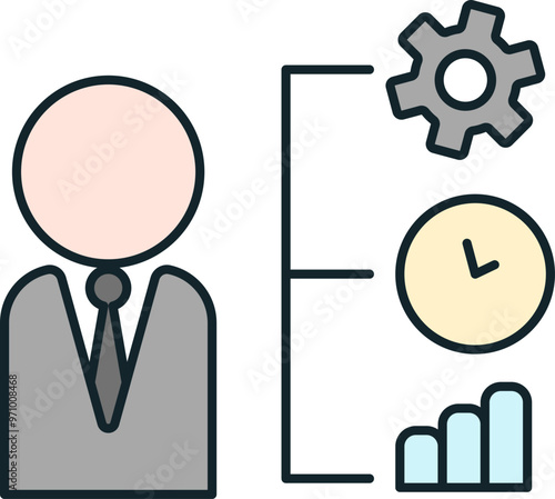 Businessman managing time, productivity, and growth