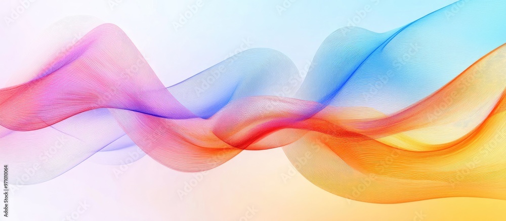 Colorful abstract wave and line 2d background Colorful abstract wave and line 2d background