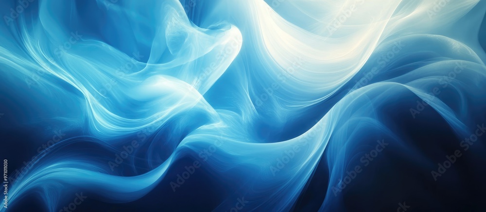 Fototapeta premium Abstract blue background featuring striking light and dark accents Surreal Art Nouveau wall canvas ideal for your wallpapers design projects and artwork