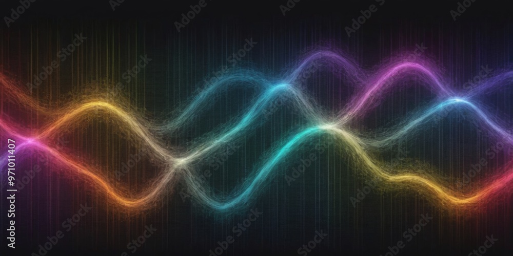 Abstract Colorful Waves on a Dark Background Abstract Colorful Waves on a Dark Background