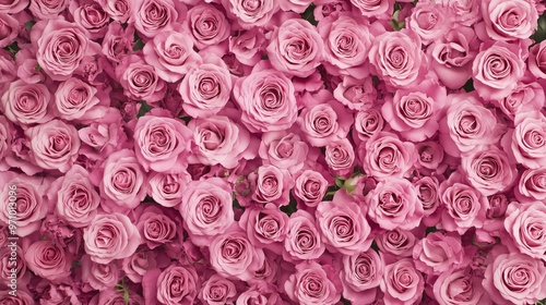 Pink rose wall pattern for spring decor and design projects