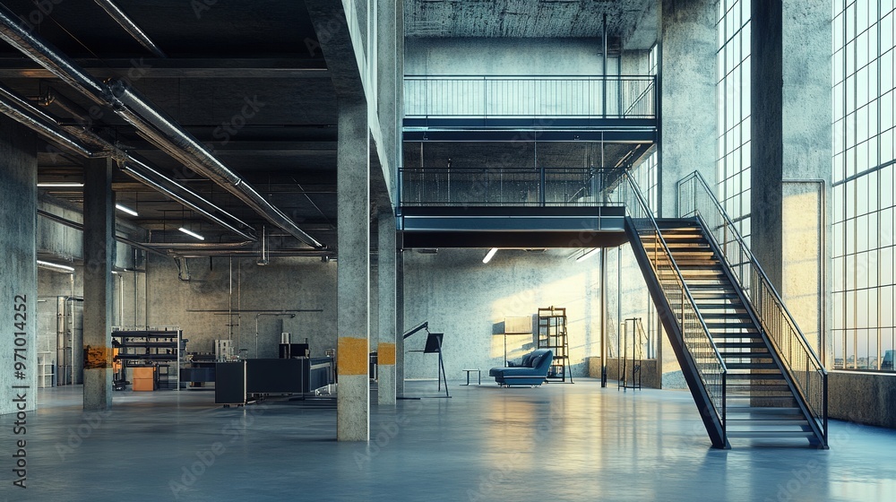 Fototapeta premium Cutting-edge technology driving innovation in a modern industrial setting.