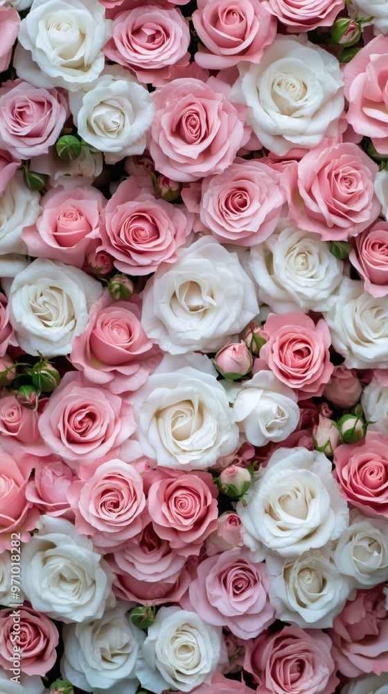 Spring floral design with pink and white roses for romantic occasions Spring floral design with pink and white roses for romantic occasions