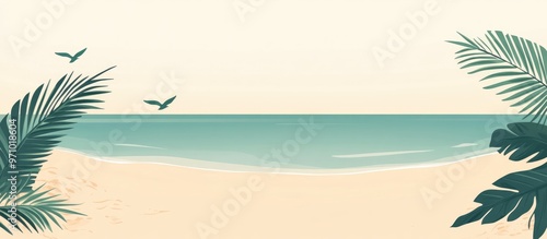 Summer Beach Background For Postcard With Empty Space photo