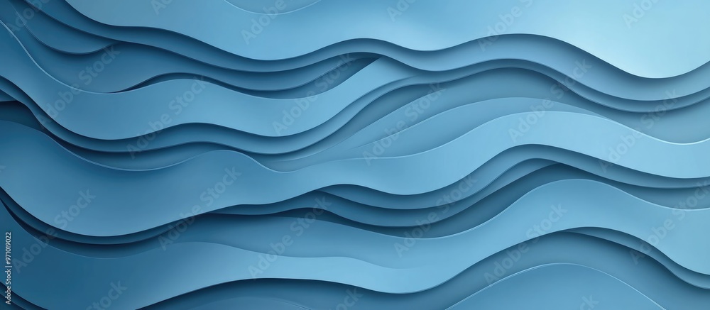 Abstract Blue Wavy Background With Wallpaper Design For Wide Banner Abstract Blue Wavy Background With Wallpaper Design For Wide Banner