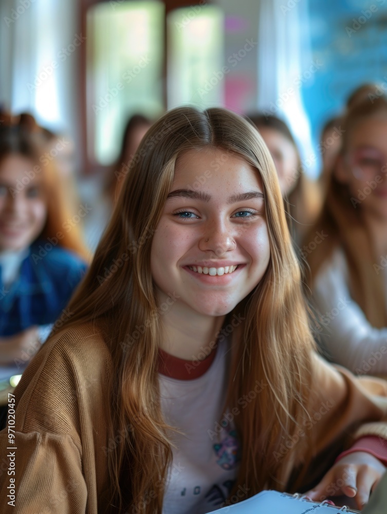 Education Smile: A Happy Student in Class Education Smile: A Happy Student in Class