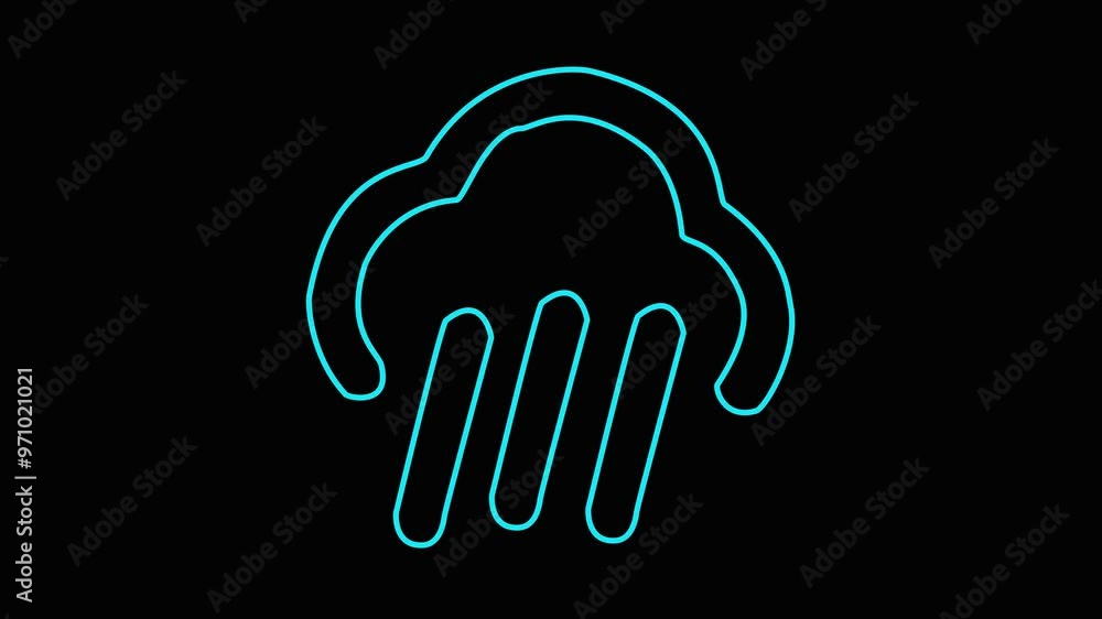cyan color rain weather icon animation. cyan color rain weather icon animation.
