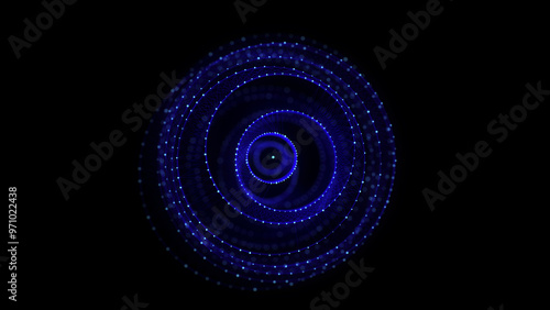 Wallpaper Mural Abstract blue sphere on black background. Wireframe circle structure with glowing particles. Futuristic digital illustration. 3D rendering. Torontodigital.ca