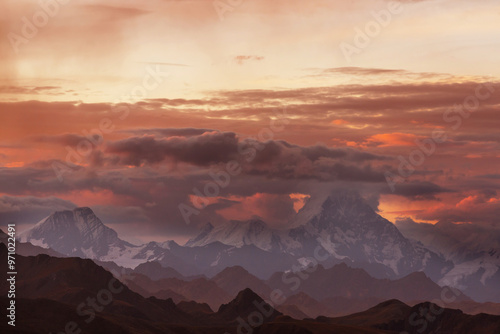 Mountains on sunset