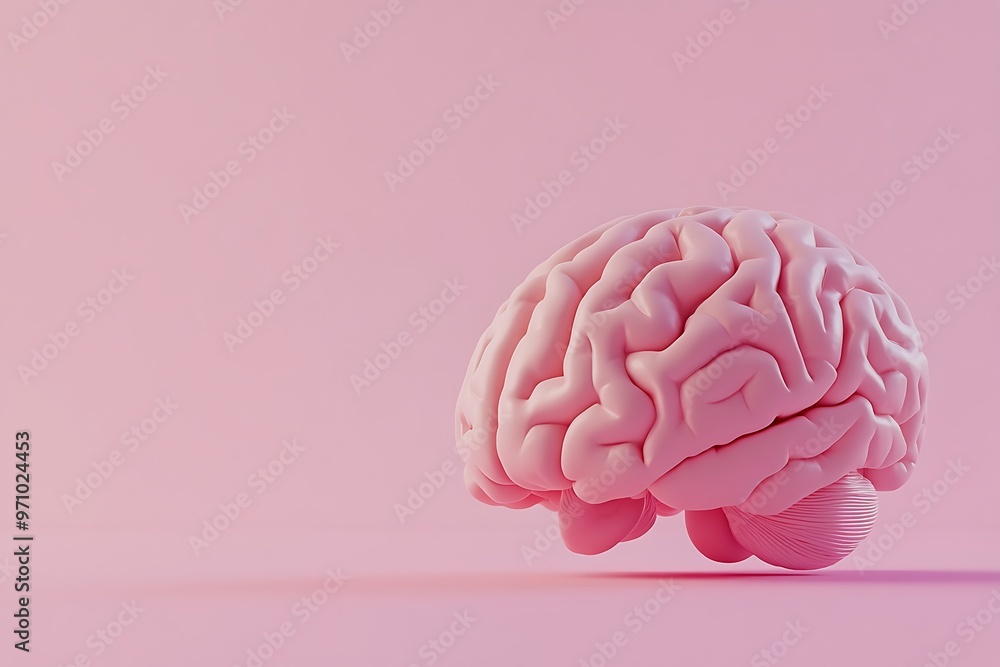 Human brain Anatomical Model slide on pink background Human brain Anatomical Model slide on pink background