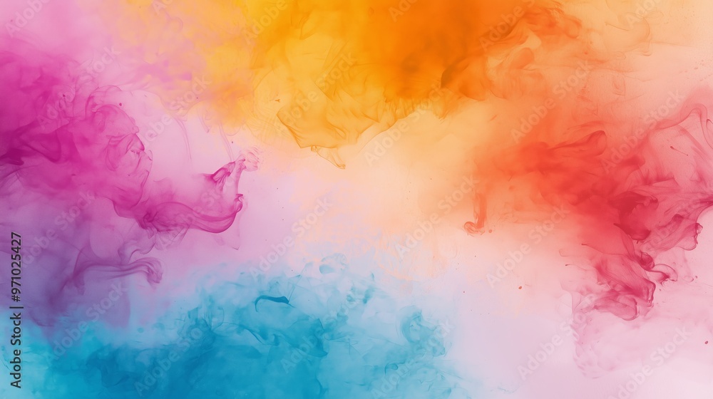 The image features an abstract splash of colors blending seamlessly from red and pink hues on the left to vibrant orange and yellow tones on the right, fading into light blue towards the bottom. The image features an abstract splash of colors blending seamlessly from red and pink hues on the left to vibrant orange and yellow tones on the right, fading into light blue towards the bottom.