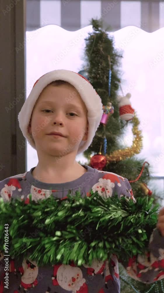 Happy boy in christmas costume Happy boy in christmas costume