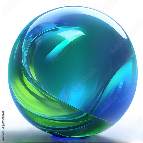 abstract blue sphere on transparent background