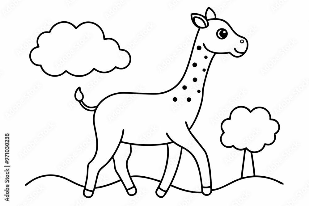 Fototapeta premium giraffe cartoon illustration