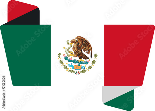 Folded Icon of MEXICO Flag