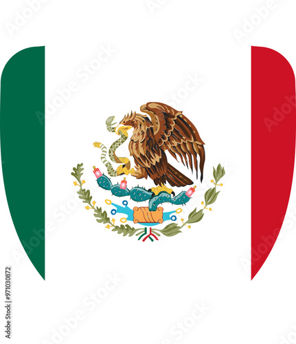 Shield Shape of MEXICO Flag