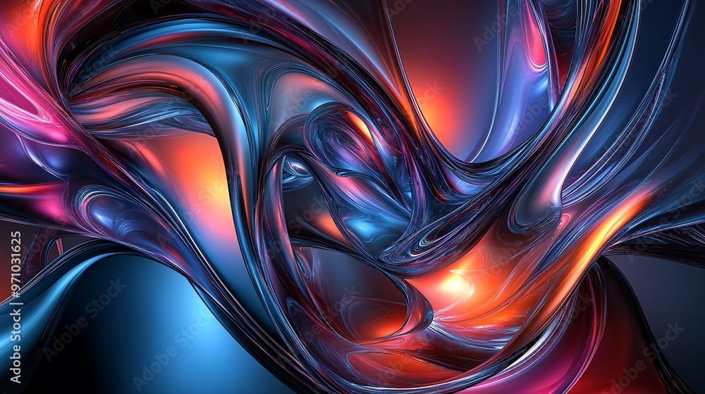 Abstract design with colors swirling around a glass surface Abstract design with colors swirling around a glass surface