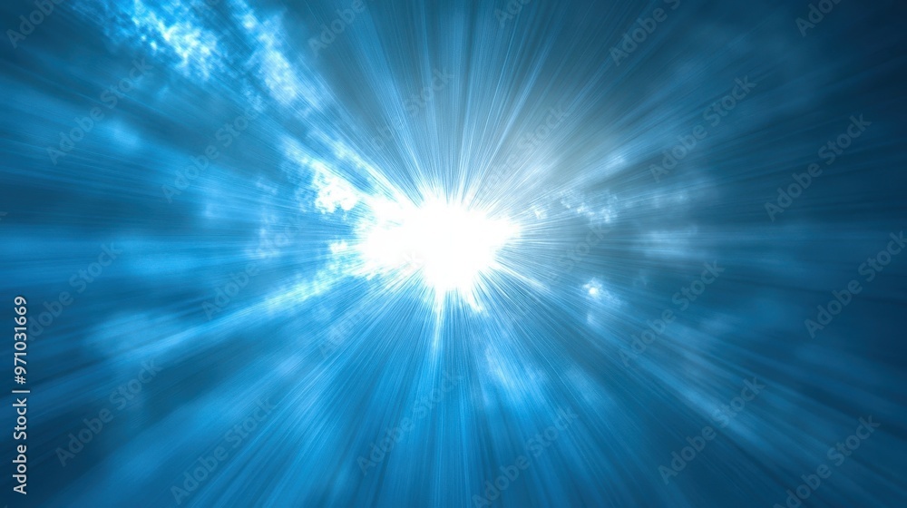Radiant Burst of Light Through Clouds in a Blue Sky - Abstract Background of Sun Rays and Heavenly Atmosphere Radiant Burst of Light Through Clouds in a Blue Sky - Abstract Background of Sun Rays and Heavenly Atmosphere