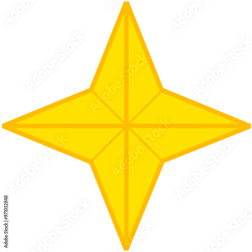 golden star isolated on white background