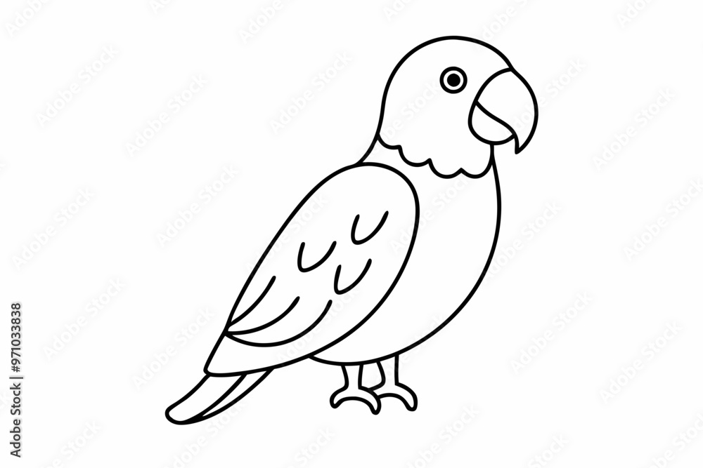 Obraz premium cartoon parrot on a branch