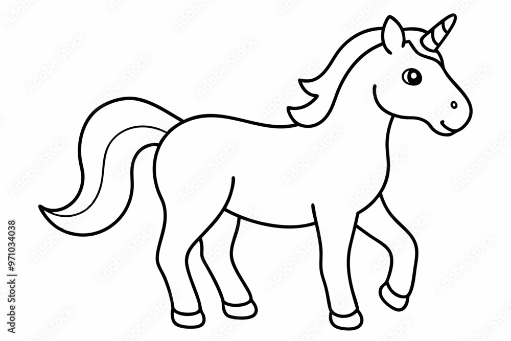 Fototapeta premium horse drawn on a white background