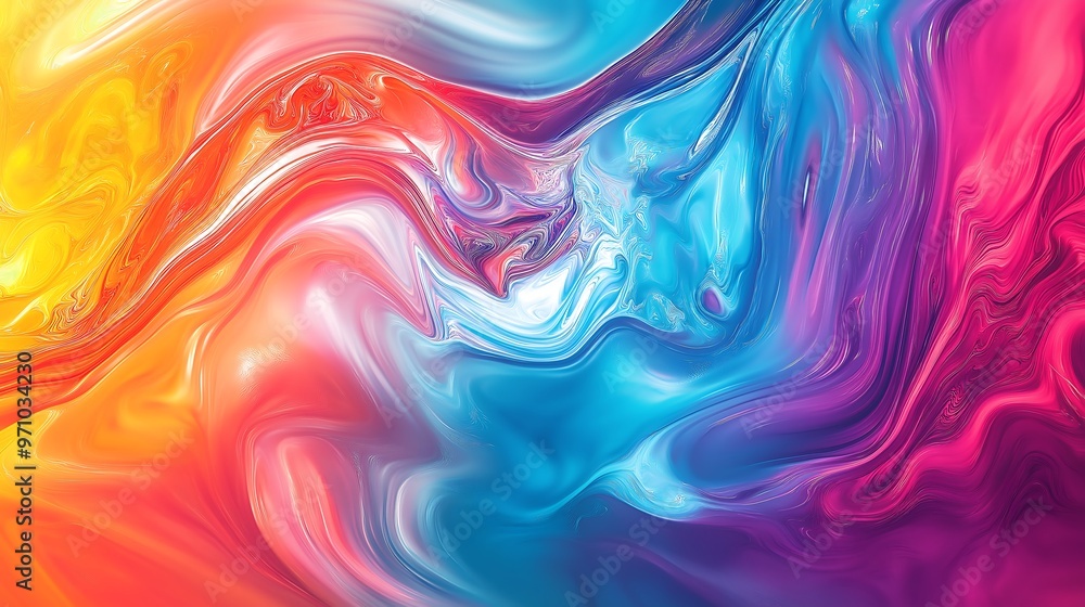 Abstract design with colors swirling around a smoky background Abstract design with colors swirling around a smoky background