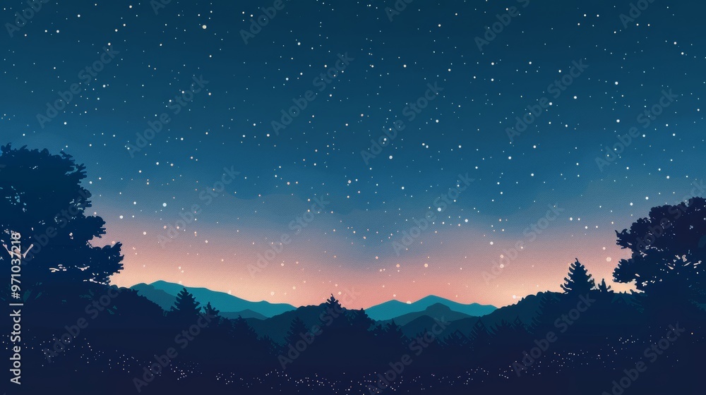 Night sky photography with a simple wide-angle lens that provides a calming effect. Night sky photography with a simple wide-angle lens that provides a calming effect.