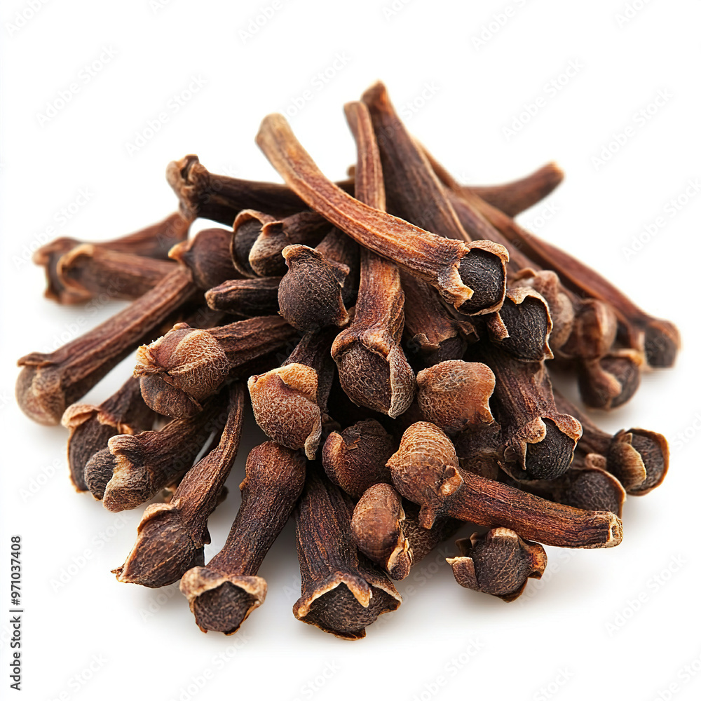 Fototapeta premium clove exotic tropical spices on isolated white background